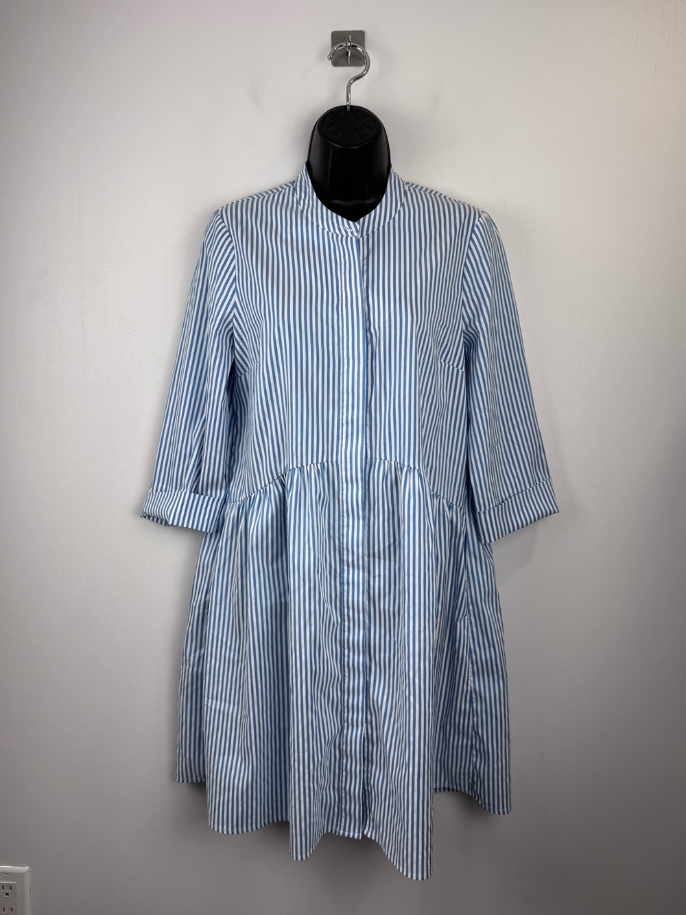 Tuckernuck Women Blue Stripe Royal Shirt Dress Size Small